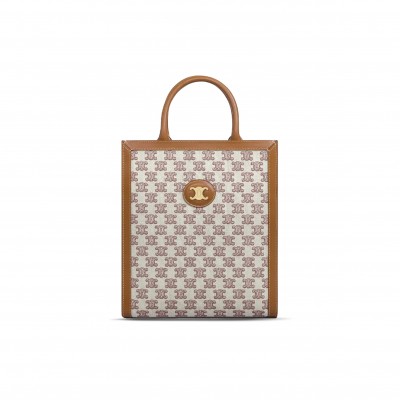 CELINE MINI VERTICAL CABAS IN TRIOMPHE CANVAS WITH CELINE PRINT 194352CS8.25VS (33*28.5*8cm)